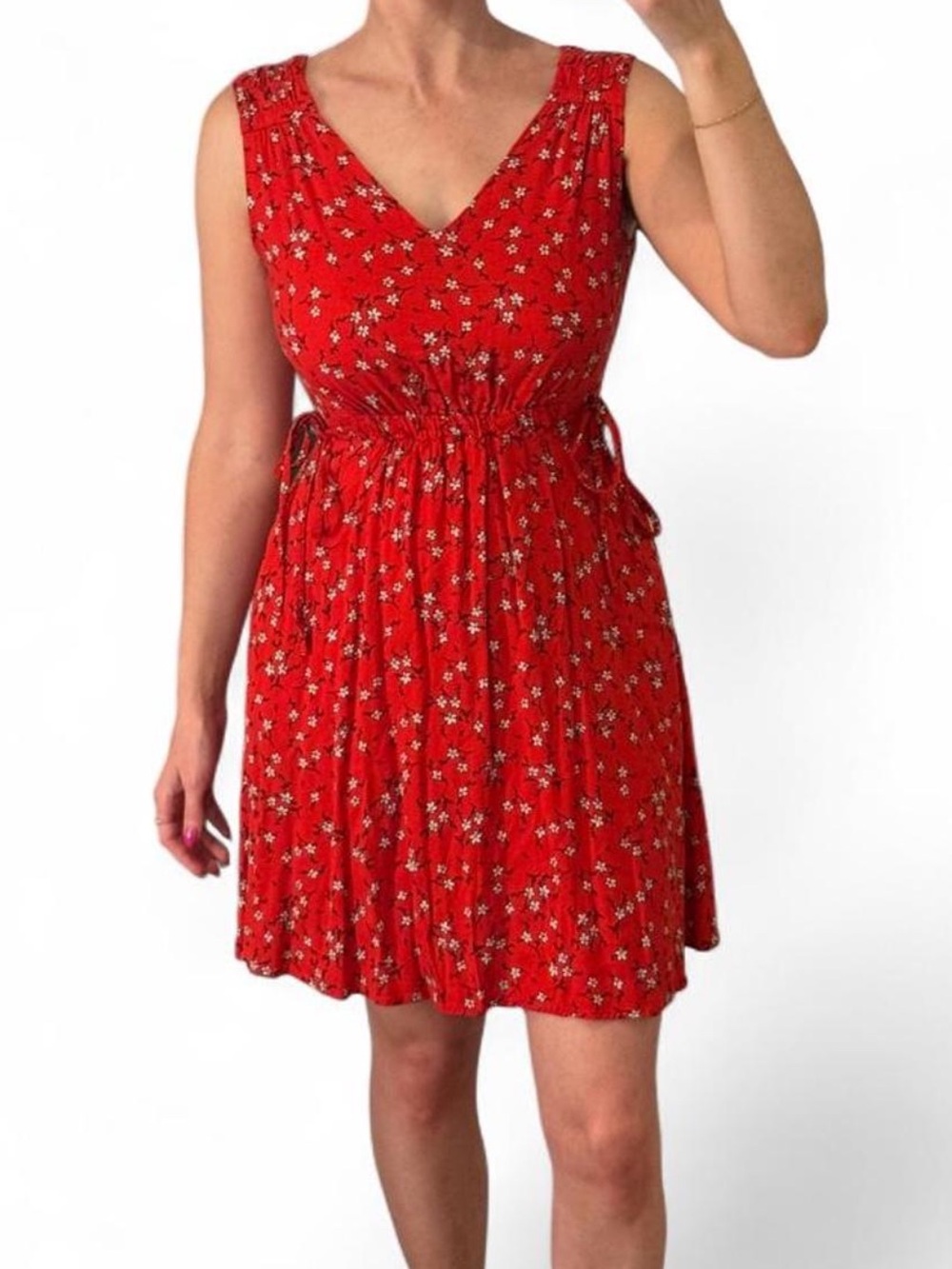 mercer & madison Red Floral V-Neck Mini Dress